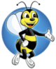 Beeline Logo Bee on Blue Background